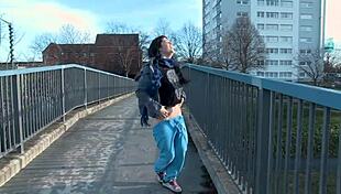 Naughty Brit strips and pisses right on the street!