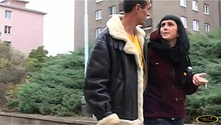 Old Guy Invites Sexy Brunette For Mature Cock Blowjob