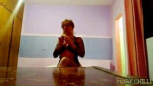 Stripper Mary Chilli Undresses and Rips Clothes on Webcam