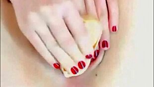 hot teen 18+ on webcam toys her pussy with dildo, fingering in stockings. solo masturbation session.