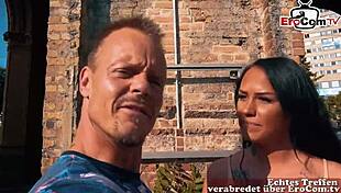 Arranged date makes it to public ejaculation with a German Latina teen in town