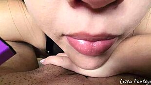 Latina gives POV blowjob while smoking cigarette