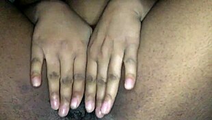 Late Night Ebony Fingering Session with Wet Pussy Play