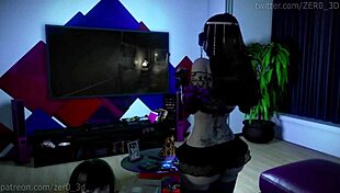 Second Night: Intense Lesbian Strapon Action in 3D Cartoon