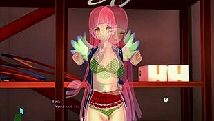 pink hair girl explores first time in 3d hentai anime.