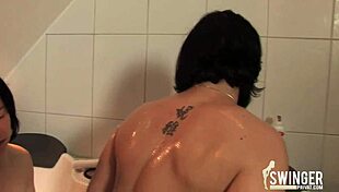 Milf Swinger Party in Bathroom, So Wild n Crazy!