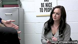 Macey jade gets caught stealing and endures a humiliating cavity search by the security officer.