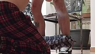 Slave Sucks While Alpha Smokes Cigar