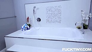 tiny sarah lace in a bathtub with big tits