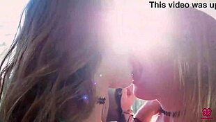 amateur threesome with two cute girls kissing one guy in polyamory fun