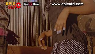 Ebony girl bent over in pastor's office