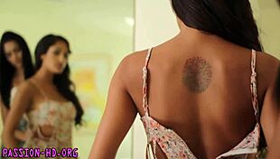 Latina babes sharing a dick together.