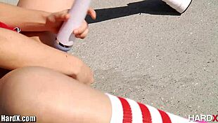 petite girl squirts two feet high