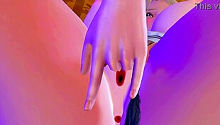 Lustful Asian slut moans during hard anal sex and deep throat in hentai game