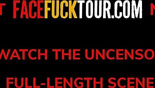 face fuck tour - petite 18+ latina taking a rough throating for money