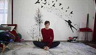 Yoga Lesson Turns Into Femdom Instruction With Shaved Pussy And Natural Tits