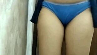 Stepsister relaxes in hostel bathroom