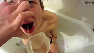 my gorgeous ex qcbitch pt 2 piss edit by f3t1shd0m gets drunk and swallows