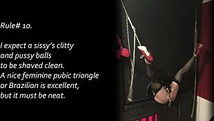 Proper Sissy Training: Anal Assfucking Transsexual with Small Cock, Cum in Cage