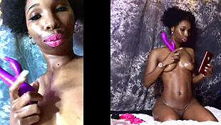 goddess luxxx28 spreads ebony pussy while playing with sexy ass toys