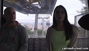 i sneak a quickie blowjob in the cable car with that spicy italian big tit