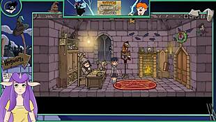 witch trainer silver part 15 unfolds sexy anime action. college teacher seduces big-titted brunette in hentai game.