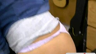 sexy woman deals with pawn keeper at the shop