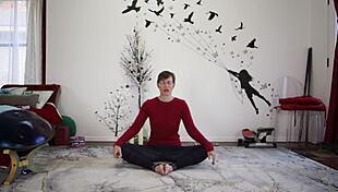 Yoga Lesson Turns Into Femdom Instruction With Shaved Pussy And Natural Tits