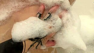 Young Amateurs in a Webcam Bubble Bath Session.