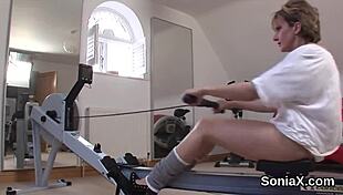 Adulterous english milf Gill Ellis boldly flashes her heavy tits