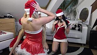 Very Happy Christmas Party With Santa Costumes And Big Ass Surprises