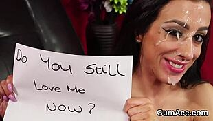 hey, can this wild model handle sucking all that jizz load on her face?