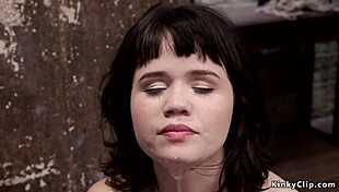 Petite Asian Slut Bound and Fucked Roughly in Threesome