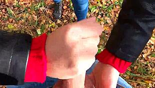 I get caught by cute teen nata sweet jerking me off in the forest