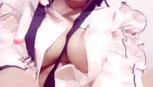 Ebony beauty showcases big tits and ass in facecast part two