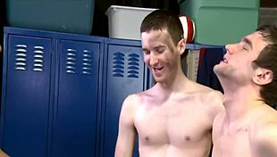 hey guys, check out this wild orgy in the locker room with sucking action