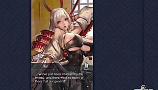 Rin jerks dick in kinky anime game