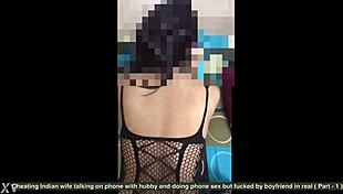 Indian whore engages in dirty phone sex while cheating on her husband with explicit talk.