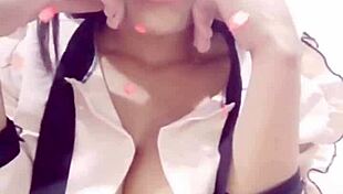 Ebony beauty showcases big tits and ass in facecast part two