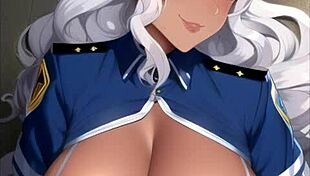 This police woman is making me undress in public, showing off her big ass.