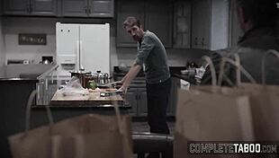 Kinky teen stepdaughter gets spitroasted in extreme fetish