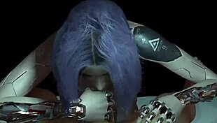 robot girl gives pov handjob in cyberpunk parody