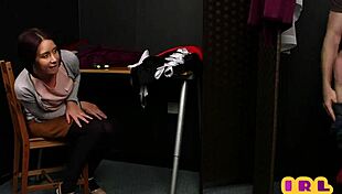 cfnm amateur milf jerks and sucks for cum on stockings