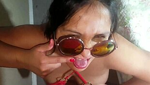 cute eyes blowjob and swallow with huge cumshot latina bbw babe