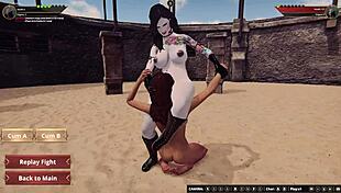 Draka and Greta go head-to-head in a naked 3D wrestling fight, featuring intense face sitting and muff diving. 💪😏