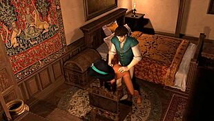 Flynn Fucks Jasmine In This Standing Sex Parody Of Aladdin And Tangled 😏