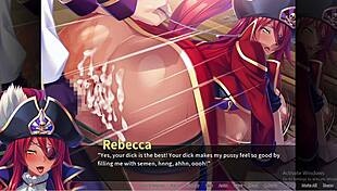 Rebecca H's Pirate Booty Gets Anal Blowbang Bukkake in Bondage Game!