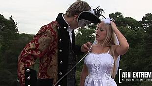 Savannah Gold fucks a costumed stranger