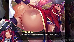 Rebecca H's Pirate Booty Gets Anal Blowbang Bukkake in Bondage Game!