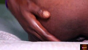 Ebony African Moans Loudly During Pussy Massage Fingering